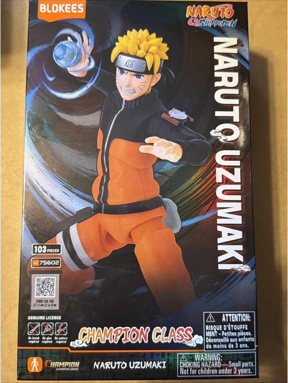 Blokees Naruto Shippuden Naruto Uzumaki Champion Class CC-02 Case Fresh New